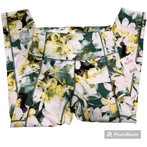 Alive Magnetics Waterlily Print Leggings - Size Small NWT - Picture 2 of 4
